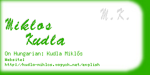 miklos kudla business card
